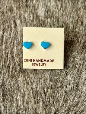 Turquoise Heart Stud Earrings